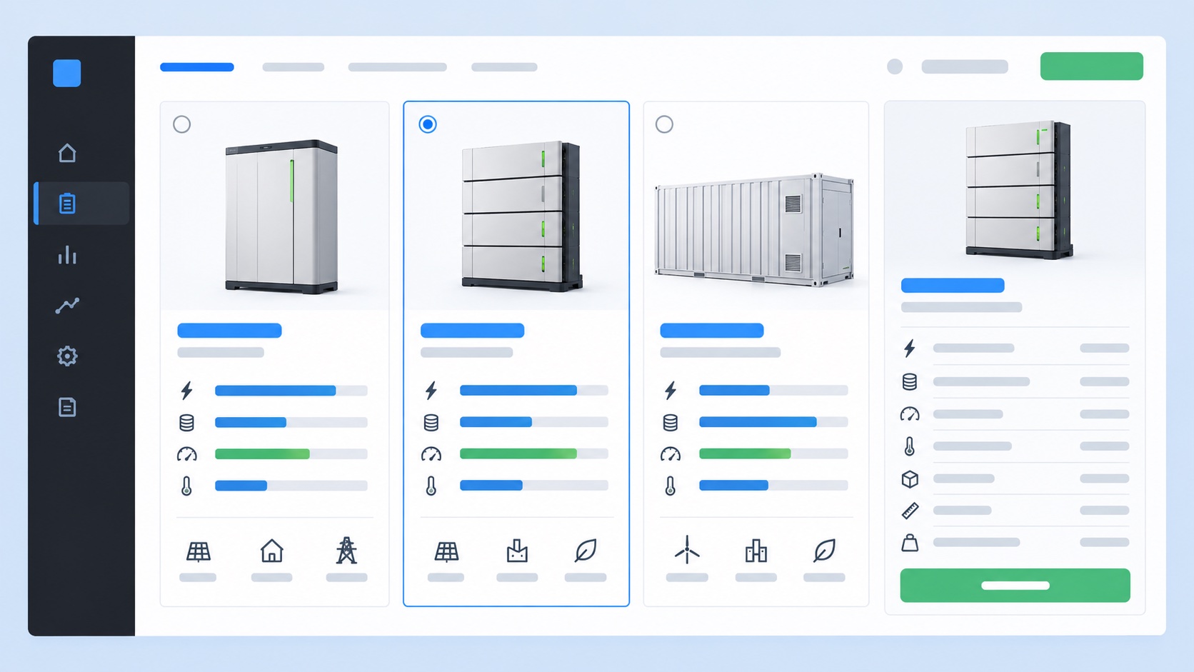 Catálogo de baterías en Ecotrim con especificaciones técnicas de cada modelo